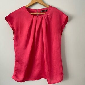 Violet & Claire Bright Pink Barbiecore Top, Size Medium, Pink Blouse